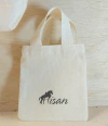 Sacolinha Minibag Logotipo - Haras - Personalizada - Estampa Padrão - Algodão Cru - Brinde Personalizado