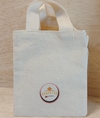 Sacolinha Minibag Confeitaria - Doces - Logotipo sua Marca - Personalizada - Estampa Padrão - Algodão Cru - Brinde Personalizado