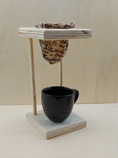 Mini Coador com Porta Sachês - Dose de Felicidade - Craft.Mimo