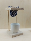 Mini Coador Azul Margaridas - Enfeite de Mesa