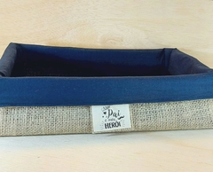 Cesta Tons de Azul - Linho - Dia dos Pais - Craft.Mimo