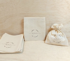 Saquinho Lembrancinha Batizado - Anjinho - Estampa Personalizada - Algodão Cru com Cordão Avulso - Craft.Mimo