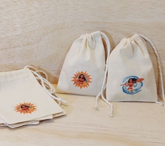 Saquinho Aniversário - Lembrancinha - Estampa Personalizada - Algodão Cru com Cordão Embutido - comprar online