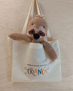 Ecobag Dia das Crianças - Sacola Ecológica Personalizada - Algodão Cru & Tecido - Lembrancinha