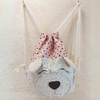 Mochila Bicho Ursinha Rosé - Lembrancinha de Aniversário Safari e Bosque