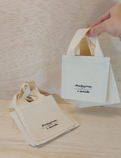 Sacolinha Minibag Melhor Professora - Personalizada - Estampa Padrão - Algodão Cru - Lembrancinha Dia dos Professores - Craft.Mimo