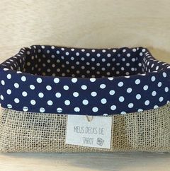 Cesta Poá - Tarot Azul - Cesta de Presentes - Tag Personalizada - Juta & Tecido