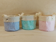 Cesto de Lona e Tecido - Cores e Balões - Cesto Infantil - Cesta de Presentes - Personalizado - comprar online