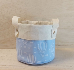 Cesto de Lona e Tecido - Estampas Azuis & Rosa - Cesto do Bebê - Cesta de Presentes - Personalizado na internet