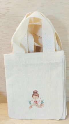 Sacolinha Minibag Melhor Professora - Personalizada - Estampa Padrão - Algodão Cru - Lembrancinha Dia dos Professores