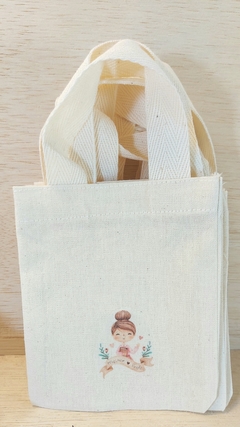 Sacolinha Minibag Girassóis - Personalizada - Estampa Padrão - Algodão Cru - Lembrancinha - loja online