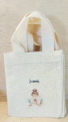 Sacolinha Minibag Professora - Nome Individual - Personalizada - Estampa Padrão - Algodão Cru - Lembrancinha Dia dos Professores