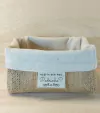 Cesta Aceita Ser Meu Padrinho - Casamento - Tag Personalizada - Juta & Tecido