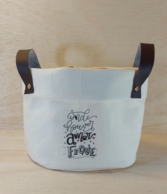 Cesto de Lona Levando Sentimentos - Cesto Decorativo Personalizado - comprar online