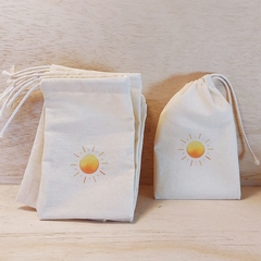 Saquinho Batizado - Pomba - Lembrancinha - Estampa Personalizada - Algodão Cru com Cordão Embutido - comprar online