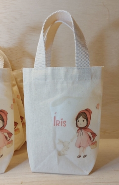 Sacolinha Minibag Chapeuzinho Vermelho - Personalizada - Estampa Grande - Algodão Cru - Lembrancinha de Aniversário na internet