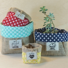 Cachepô - Juta e Tecido - Craft.Mimo