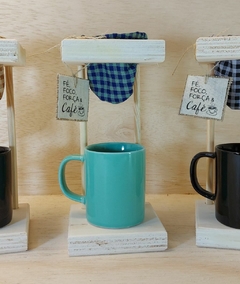 Mini Coador Filtro Xadrez - Força, Foco, Fé, Café - Craft.Mimo