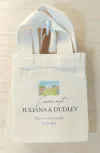 Sacolinha Minibag Casamento - Paisagem - Estampa Grande - Personalizada - Estampa Grande - Algodão Cru - Lembrancinha de Casamento
