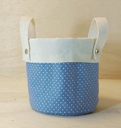 Cesto de Lona e Tecido - Poá Verde Menta - Cesta de Presentes - Personalizado - loja online