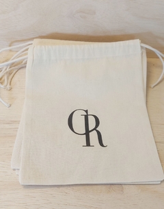Saquinho Logotipo - Lembrancinha - Estampa Personalizada - Algodão Cru com Cordão Embutido - 10x13cm na internet