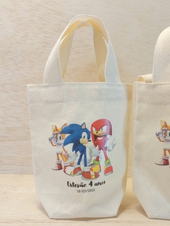 Sacolinha Minibag Bolofofos - Personalizada - Estampa Grande - Algodão Cru - Lembrancinha de Aniversário na internet