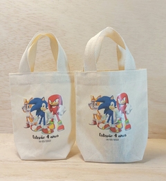 Sacolinha Minibag Sonic - Videogame - Personalizada - Estampa Grande - Algodão Cru - Lembrancinha de Aniversário na internet