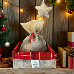 Cesta Poá Dourado Pequeno - Lembrancinha Personalizada de Natal - loja online