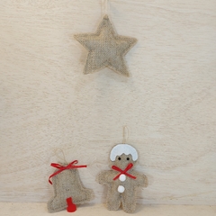 Pingente Biscoito Natalino - Juta com Enchimento - Craft.Mimo