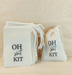 Saquinho Cordão Casamento - Kit Ressaca - Oh Shit - Estampa Padrão Personalizada - Algodão Cru - Lembrancinha - comprar online
