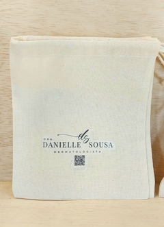 Saquinho Logotipo - Lembrancinha - Estampa Personalizada - Algodão Cru com Cordão Embutido - 10x13cm - comprar online