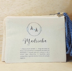 Necessaire com Nomes Individuais Madrinhas - Carteira Personalizada - Lembrancinha Madrinhas e Padrinhos - Lona 100% Algodão - comprar online