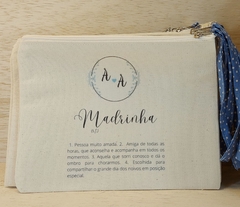 Imagem do Necessaire Frase & Monograma - Carteira Personalizada - Lembrancinha Madrinhas e Padrinhos - Lona 100% Algodão