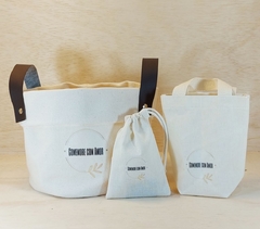 Cesto de Lona Comemore com Amor - Mercearia - Cesta de Café da Manhã - comprar online