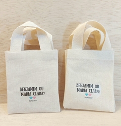 Imagem do Sacolinha Minibag Cheguei Para Adoçar Sua Vida - Personalizada - Estampa Padrão - Algodão Cru - Lembrancinha de Nascimento