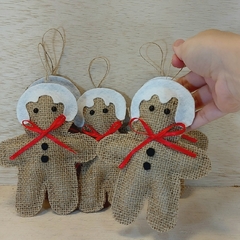 Pingente Biscoito Natalino - Juta com Enchimento - comprar online
