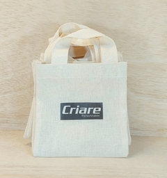 Sacolinha Minibag Confeitaria - Doces - Logotipo sua Marca - Personalizada - Estampa Padrão - Algodão Cru - Brinde Personalizado - loja online