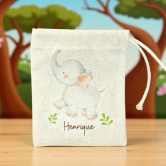 Saco Cordão Leãozinho - Lembrancinha Personalizada de Aniversário Infantil