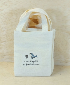Sacolinha Minibag Cheguei Para Adoçar Sua Vida - Personalizada - Estampa Padrão - Algodão Cru - Lembrancinha de Nascimento - loja online