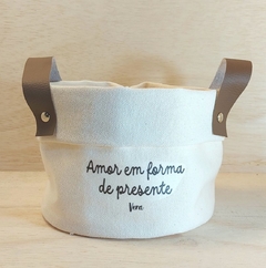 Cesto de Lona Levando Sentimentos - Cesto Decorativo Personalizado - Craft.Mimo