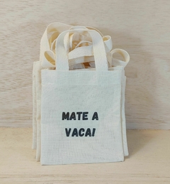 Sacolinha Minibag Evento Empresarial - Corporativo - Personalizada - Estampa Padrão - Algodão Cru - Brinde - comprar online