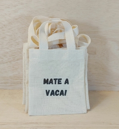 Sacolinha Minibag Evento Empresarial - Corporativo - Personalizada - Estampa Padrão - Algodão Cru - Brinde