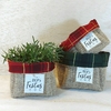 Cachepô Boas Festas Xadrez - Brinde Natalino - Tag Personalizada