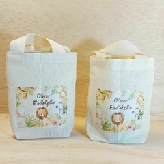 Sacolinha Minibag Bichinhos no Jipe Safari - Estampa Grande - Algodão Cru - loja online
