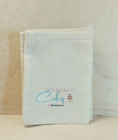 Saquinho Doces - Logotipo - Lembrancinha - Estampa Personalizada - Algodão Cru com Cordão Embutido - 10x13cm
