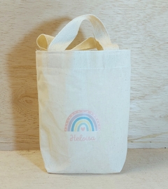 Sacolinha Balões de Coração - Aniversário - Nome e Idade - Lembrancinha - 15x16cm