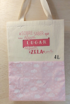 Ecobag Etiqueta Personalizada - Zela Por Ti - Poá Lilás - Presente Personalizado - loja online