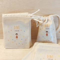 Saquinho Baby Shark - Lembrancinha - Estampa Personalizada - Algodão Cru com Cordão Embutido - 10x13cm - Craft.Mimo