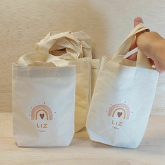 Sacolinha Minibag Arco-Íris Candy Color - Personalizada - Estampa Padrão - Algodão Cru - Lembrancinha de Aniversário - comprar online