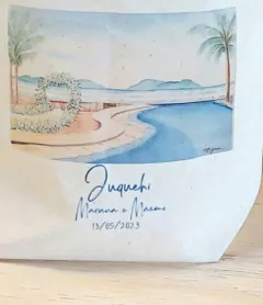 Sacolinha Minibag Casamento na Praia - Paisagem - Estampa Grande - Personalizada - Estampa Grande - Algodão Cru - Lembrancinha de Casamento na internet